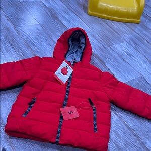 Red Hooded Puffer Jacket